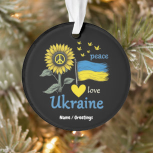 Liebe des Friedens Ukraine Sonnenblumenflagge mit Ornament