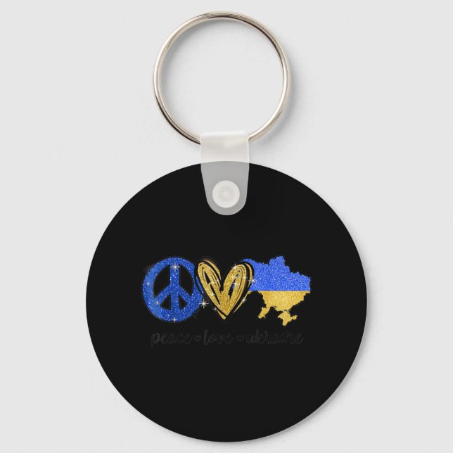 Liebe des Friedens Ukraine ukrainische Fahne I Sta Schlüsselanhänger (Vorderseite)