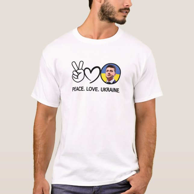 Liebe des Friedens Ukraine Volodymyr Zelensky Ukra T-Shirt (Vorderseite)