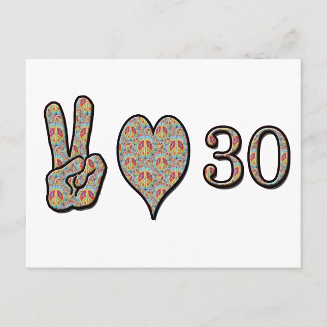 Liebe des Friedens und 30 Postkarte (Vorderseite)