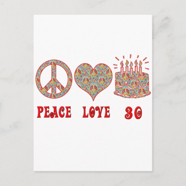 Liebe des Friedens und 30 Postkarte (Vorderseite)
