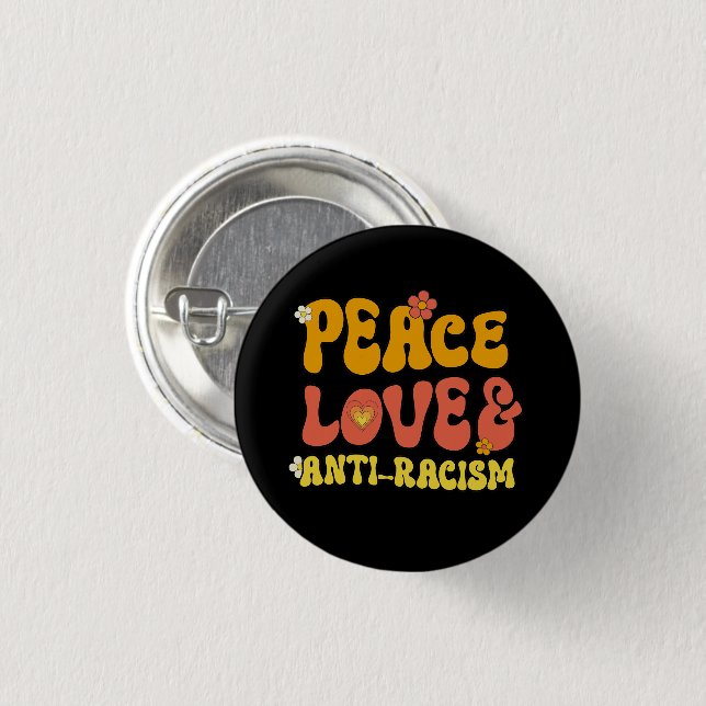 Liebe des Friedens und Aufkleber für den Rassismus Button (Vorne & Hinten)