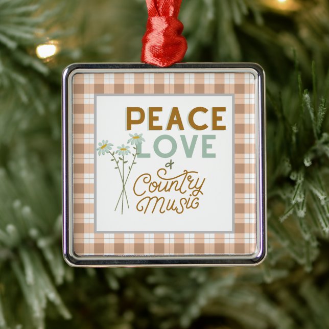 Liebe des Friedens und Country Ornament Aus Metall (Baum)