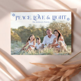 Liebe des Friedens und Foto Hanukkah Feiertagskarte