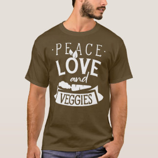 Liebe des Friedens und Gemüse Vegetarische Pflanze T-Shirt