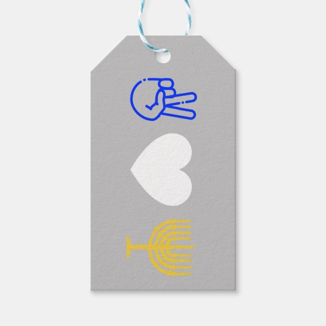 Liebe des Friedens und Hanukkah Geschenkanhänger (Vorderseite)