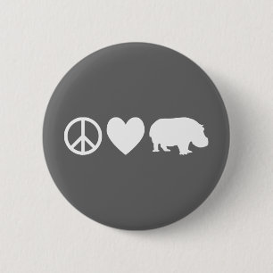 Liebe des Friedens und Hippos Button
