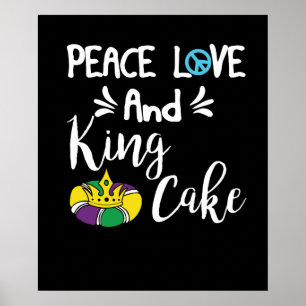 Liebe des Friedens und König Mardi Gras Poster