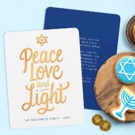 Liebe des Friedens und leichte Hanukka-Karte Feiertagskarte