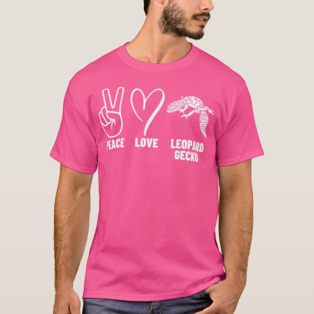 Liebe des Friedens und Leopard Geckos T-Shirt (Vorderseite)