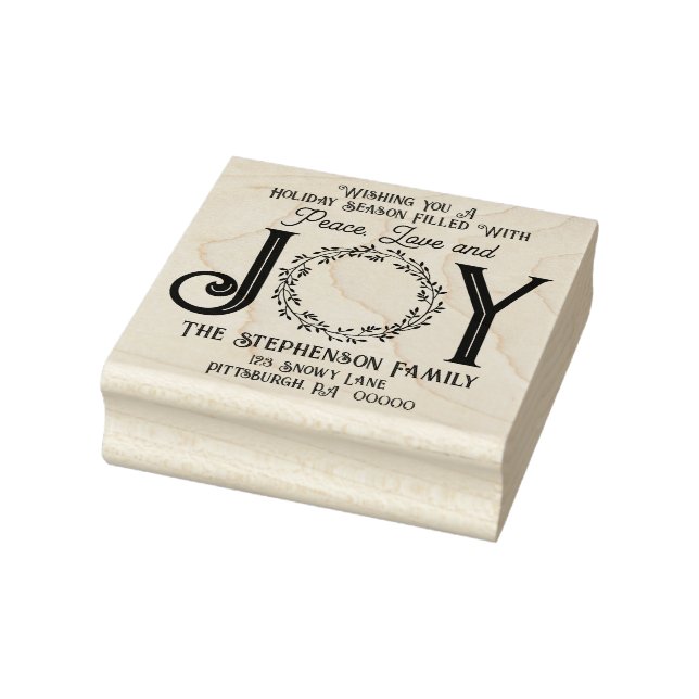 Liebe des Friedens und Rücksendeadresse der Freude Gummistempel (Stempel)