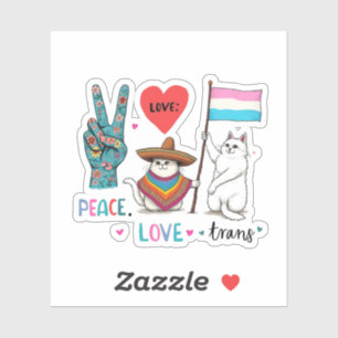 Liebe des Friedens und Trans LGBTQ Transgender Aufkleber