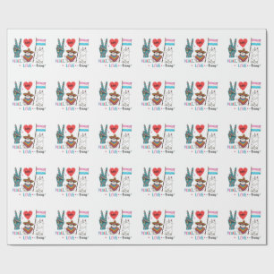 Liebe des Friedens und Trans LGBTQ Transgender Geschenkpapier
