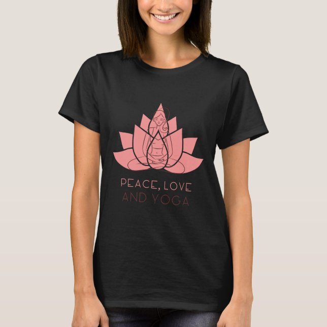 Liebe des Friedens und Yoga Yoga T-Shirt (Vorderseite)