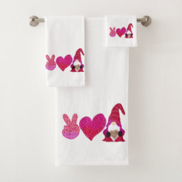 Liebe des Friedens | Valentinstag Badhandtuch Set