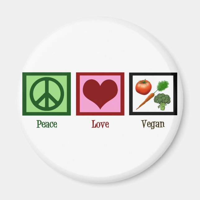 Liebe des Friedens Vegan Magnet (Vorne)