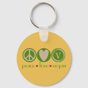 Liebe des Friedens Vegan Schlüsselanhänger