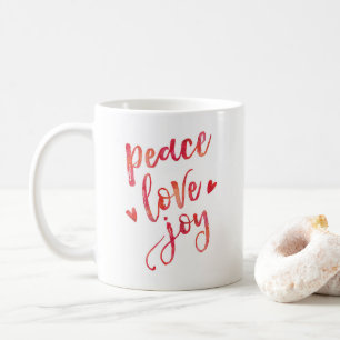 Liebe des Friedens Weihnachtstypografie Tasse