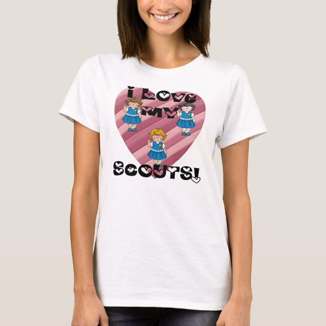 Liebe des Gänseblümchen-I mein Pfadfinder-Herz T-Shirt (Vorderseite)