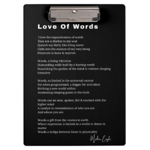 Liebe des Gedichts Schriftsteller Poesie Wand Kuns Klemmbrett