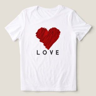 Liebe des gestrichenen Roten Herzens Tri-Blend Shirt