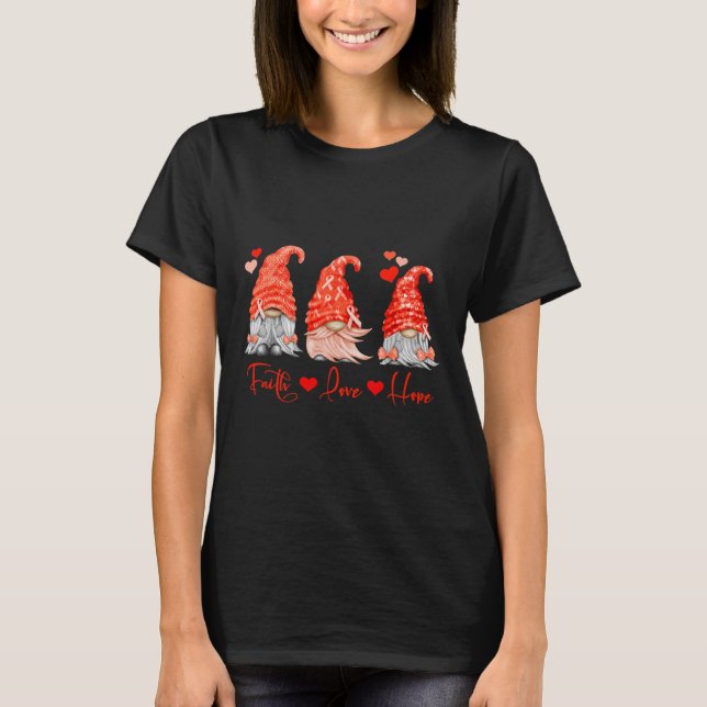 Liebe des Glaubens an den Blutkrebs Rote Gnomen He T-Shirt (Vorderseite)