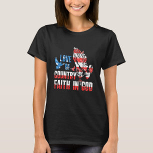 Liebe des Glaubens des Landes an Gott 4. Juli Amer T-Shirt