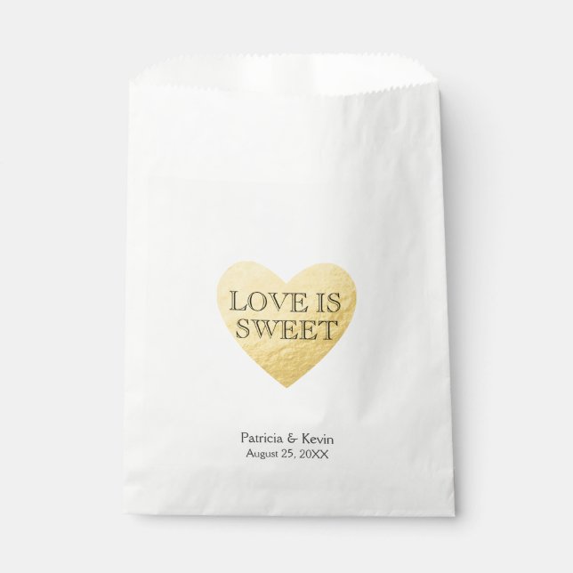 Liebe des Goldenen Herzens ist Sweet personalisier Geschenktütchen (Vorderseite)