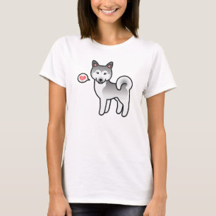 Liebe des grauen und weißen Alaskan Malamute Hunde T-Shirt