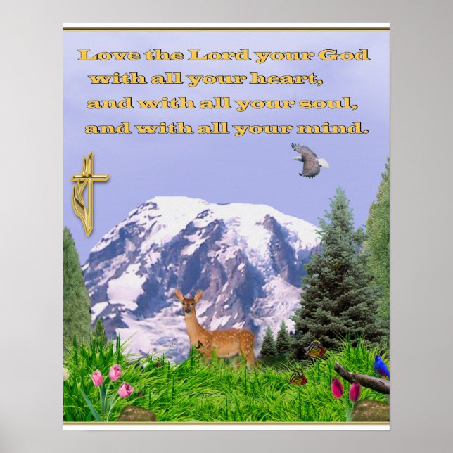 Liebe des Herrn, eures Gottes, mit all eurem Herzp Poster (Vorne)