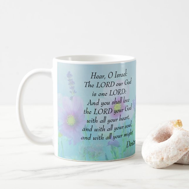 Liebe des Herrn mit deinem ganzen Herzen, Deuteron Kaffeetasse (Mit Donut)
