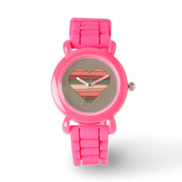 Liebe des Herzens Gestreifter Valentinstag Armbanduhr