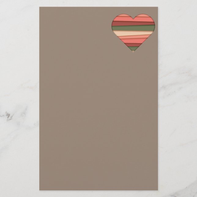Liebe des Herzens Gestreifter Valentinstag Briefpapier (Vorderseite)