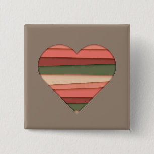 Liebe des Herzens Gestreifter Valentinstag Button