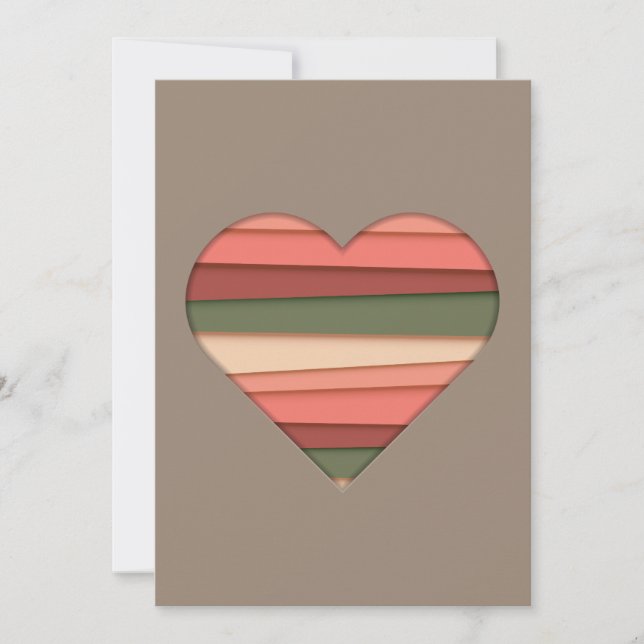 Liebe des Herzens Gestreifter Valentinstag Feiertagskarte (Vorderseite)