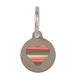 Liebe des Herzens Gestreifter Valentinstag Haustiermarke