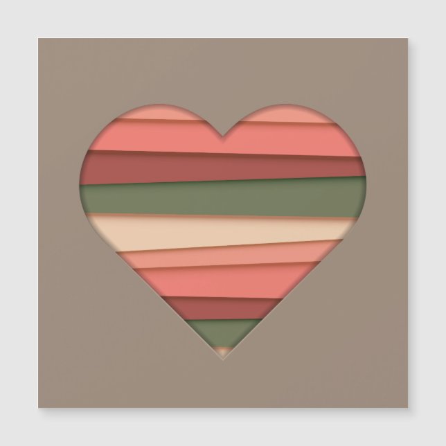 Liebe des Herzens Gestreifter Valentinstag Magnetkarte (Vorderseite)
