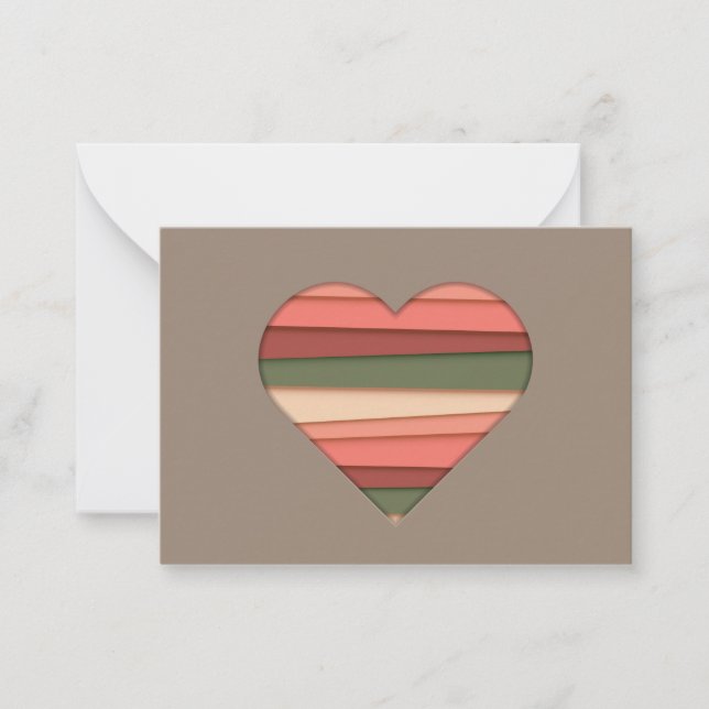 Liebe des Herzens Gestreifter Valentinstag Mitteilungskarte (Vorderseite)