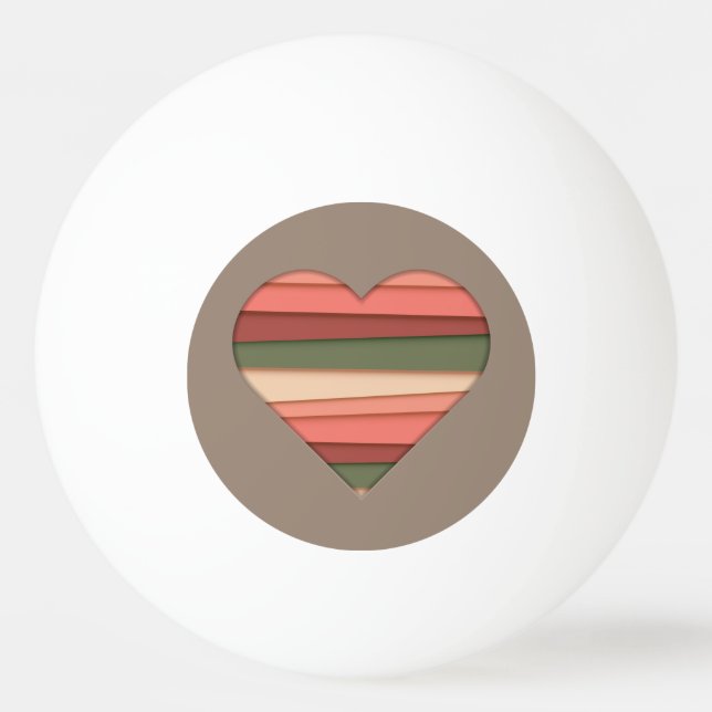 Liebe des Herzens Gestreifter Valentinstag Tischtennisball (Vorderseite)