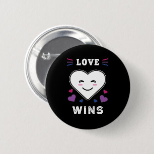 Liebe des Herzens gewinnt LGBTQ Bisexueller Stolz Button