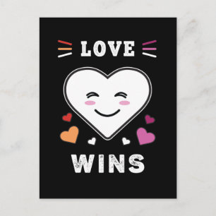 Liebe des Herzens gewinnt LGBTQ Lesbenpreis Postkarte