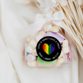 Liebe des Herzens ist süße LGBT-Gastgeschenk Hochz Runder Aufkleber