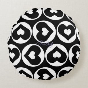 Liebe des Herzmusters Graphic Bold Rundes Kissen