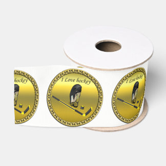 Liebe des Hockey-I fertigen mit Stock und Ripsband