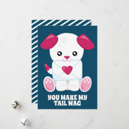 Liebe des Hundes Letter Blue Pink Custom Text Vale Feiertagskarte