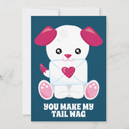 Liebe des Hundes Letter Blue Pink Custom Text Vale Feiertagskarte