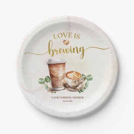 Liebe des Kaffees ist das Brechen Brautparty Papie Pappteller