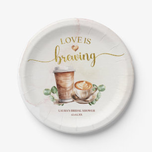 Liebe des Kaffees ist das Brechen Brautparty Papie Pappteller