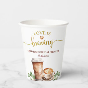 Liebe des Kaffees ist das Brechen von Brautparty P Pappbecher