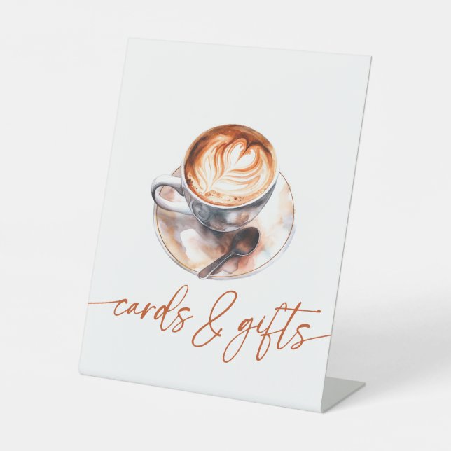 Liebe des Kaffees ist das Zeichen für das Brennen  Sockelschild (Vorderseite)